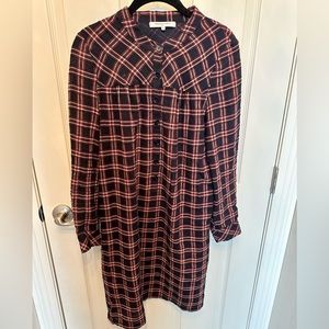 Gerard Darel navy and red plaid dress, size 38